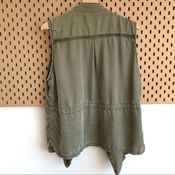 🎉Host Pick🎉 MAX JEANS Olive Green Utility Vest Draped Size Large - Picture 7 of 13